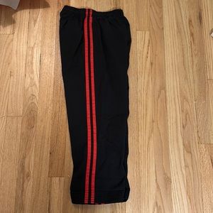 striped karate pants